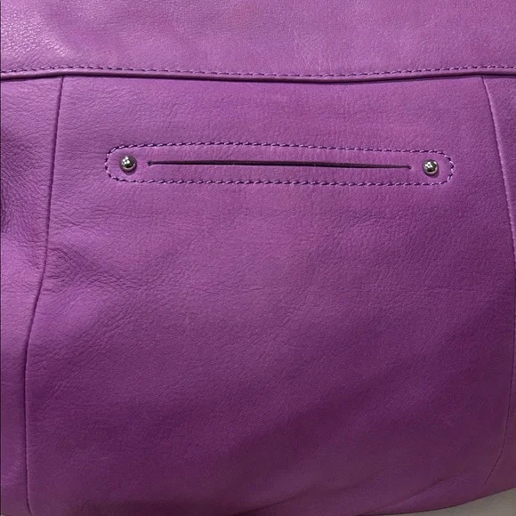 B Makowsky Purple Soft Leather Women's Bag with Silver Hardware NWOT